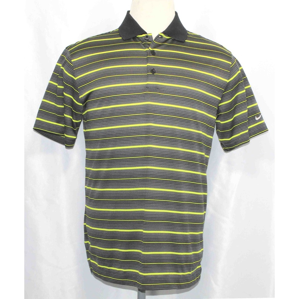 Nike Golf Tour Performance Dri-Fit Striped Golf Polo Men's Size Medium EXCELLENT